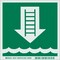 Brady Down Arrow and Ladder Over Water Sign, Green on Glow, 6" W x 6" H, Square, Plastic, 59107 59107 - alternate 1